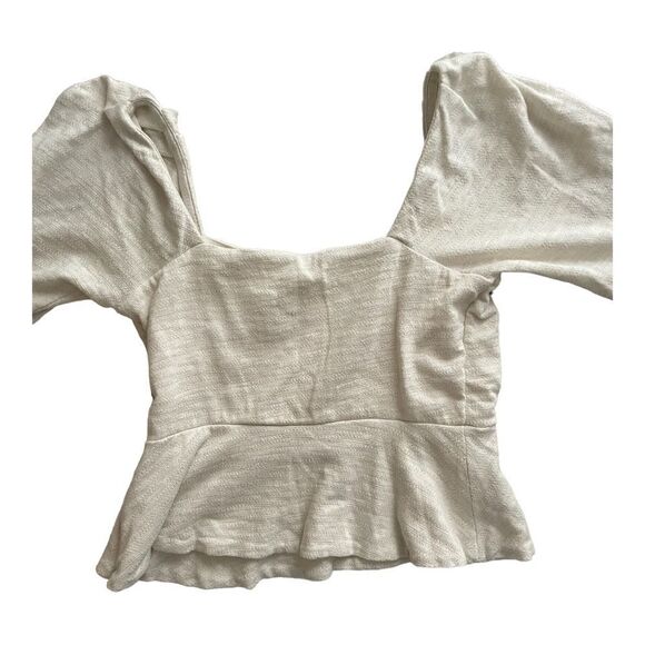 Anthrpologie porridge half sleeve sparkly ruffle top - Picture 3 of 4